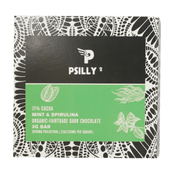 Psilly - Dark Chocolate Bar - Mint & Spirulina | Sero Canada